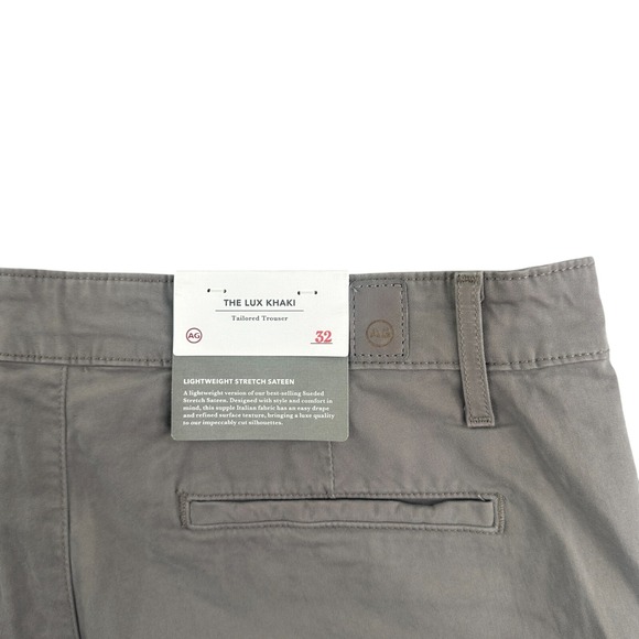 AG Adriano Goldschmied Mens‎ Pants Size 32 The Lux Khaki Tailored Trouser New - Picture 1 of 10